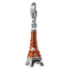 Glitzerschmuck Charm Eiffelturm orange Schmuck mit Zirkonia Kristallen - Silber Dream Charms - GSC562O