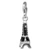 Glitzerschmuck Charm Eiffelturm schwarz Schmuck mit Zirkonia Kristallen - Silber Dream Charms - GSC562S
