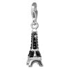 SilberDream Glitzer Charm Eiffelturm schwarz Zirkonia Kristalle GSC562S