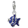 SilberDream Glitzer Charm Fisch blau Zirkonia Kristalle Anhnger GSC564B
