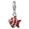 Glitzerschmuck Charm Fisch rot Schmuck mit Zirkonia Kristallen Anhänger - Silber Dream Charms - GSC564R