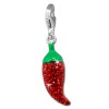 SilberDream Glitzer Charm Chili rot Zirkonia Kristalle Anhnger GSC566R