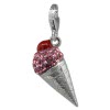 SilberDream Glitzer Charm Eistte rosa Zirkonia Kristalle Anhnger GSC567A