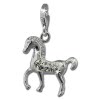 Glitzerschmuck Charm Pferd weiß Schmuck mit Zirkonia Kristallen Anhänger - Silber Dream Charms - GSC570W