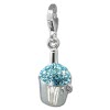 SilberDream Glitzer Charm Sektkhler hellblau Zirkonia Kristalle GSC573H