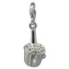 Glitzerschmuck Charm Sektkühler weiß Schmuck mit Zirkonia Kristallen - Silber Dream Charms - GSC573W