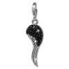 Glitzerschmuck Charm Flügel schwarz Schmuck mit Zirkonia Kristallen - Silber Dream Charms - GSC574S