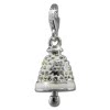 Glitzerschmuck Charm Glocke weiß Schmuck mit Zirkonia Kristallen - Silber Dream Charms - GSC575W