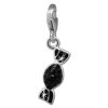 Glitzerschmuck Charm Bonbon schwarz Schmuck mit Zirkonia Kristallen - Silber Dream Charms - GSC576S