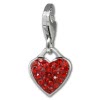 Glitzerschmuck Charm Herz rot Schmuck mit Zirkonia Kristallen - Silber Dream Charms - GSC581R