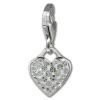 Glitzerschmuck Charm Herz weiß Schmuck mit Zirkonia Kristallen - Silber Dream Charms - GSC581W