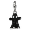 Glitzerschmuck Charm Gespenst schwarz Schmuck mit Zirkonia Kristallen - Silber Dream Charms - GSC584S