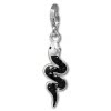 Glitzerschmuck Charm Schlange schwarz Schmuck mit Zirkonia Kristallen - Silber Dream Charms - GSC585S