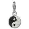 SilberDream Glitzer Charm Yin Yang schwarz/wei Zirkonia Kristalle GSC586S