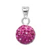 SilberDream Glitzer Anhnger rund Zirkonia Kristalle pink 925 GSH206P