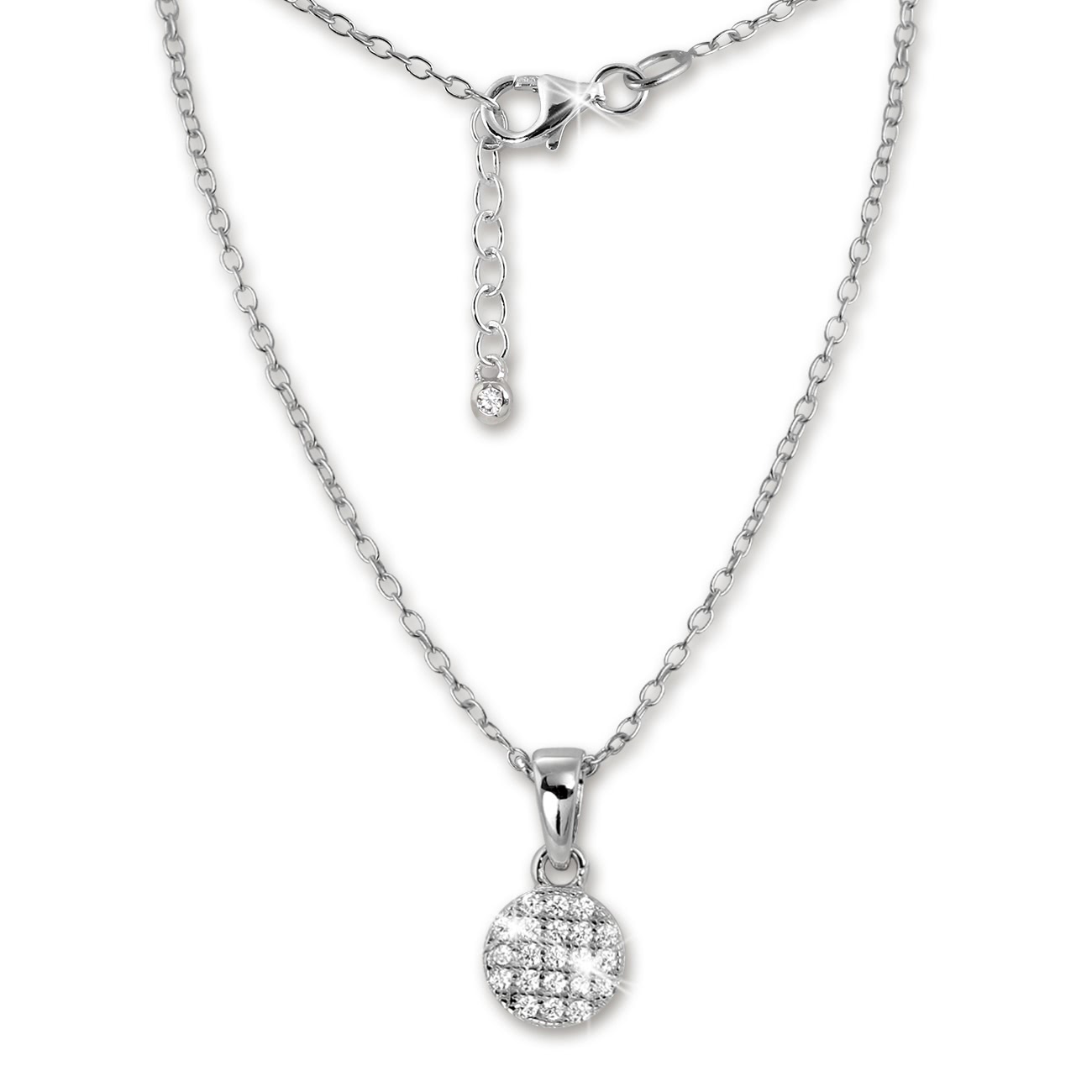 SilberDream Kette Circle Zirkonia wei� 925er Silber 42-45cm Halskette GSK403W
