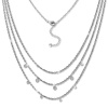 SilberDream 3er Layer Halskette Zirkonia weiß 925 Silber 44-47cm Kette GSK414W