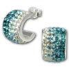 SilberDream Glitzer Creole Beauty Preciosa Kristalle trkis GSO010T