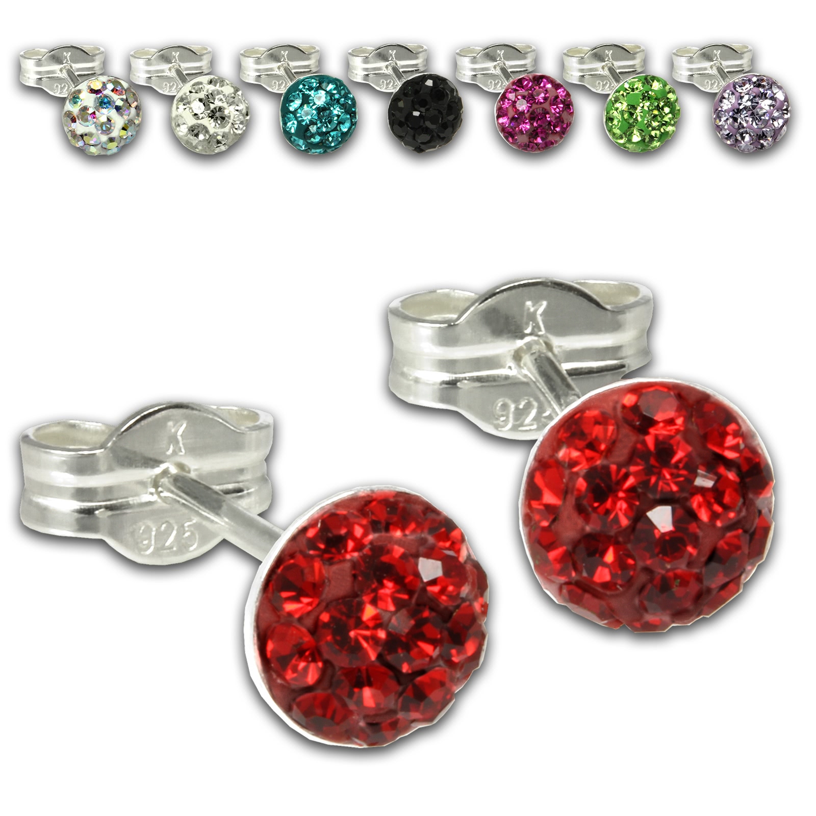 SilberDream Ohrringe Zirkonia Halbkugel 5mm 925 Silber Damen Ohrstecker GSO221X