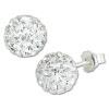 SilberDream Ohrstecker Glitzerkugel 8mm wei 925 Silber Ohrring GSO2808W