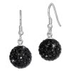 SilberDream Ohrhnger Glitzerkugel 12mm schwarz Silber Ohrring GSO2812S