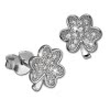 SilberDream Ohrring Shamrock wei 925er Silber Ohrstecker GSO2901J