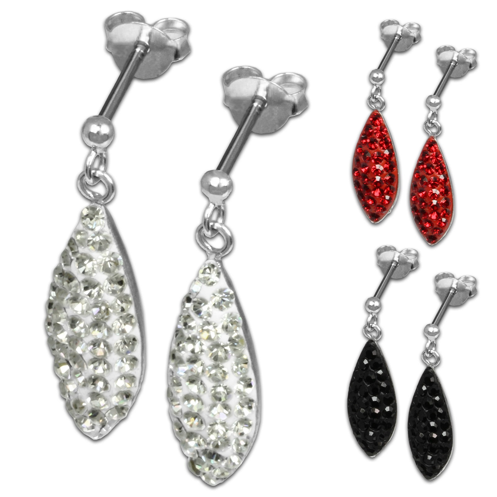 SilberDream Ohrringe Träne Zirkonia 925 Sterling Silber Damen Ohrhänger GSO400X