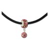 SilberDream Set Kette Bommel-Bead Glitzer Kristall rosa 925 GSS045A