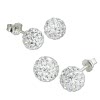 SilberDream Set Ohrstecker Glitzerkugel 6,8mm wei Ohrring 925 Silber GSS201W