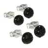 SilberDream Set Ohrstecker Halbkugel 5,7mm schwarz Ohrring 925 Silber GSS202S