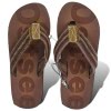 Robin Ruth Ostsee Zehentrenner braun Canvas Band Flip Strandschuh 39-40 HZG411NS