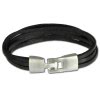 SilberDream Lederarmband schwarz Herren Leder Armband LA4292S