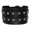 SilberDream Lederarmband schwarz Herren Nieten-Doppelschnalle Armband LAP148S