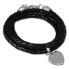 SilberDream Lederarmband schwarz Bolo-Wickelarmband Echt-Leder LAP599S