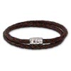 SilberDream Leder Kette geflochten 38cm Armband doppelt braun Silber LS0415