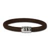 Nappa Leder Armband braun 21cm mit in 925 Sterling Silber Verschluss - Silber Dream Charms - LS0612