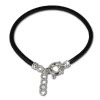 Nappa Leder Armband schwarz mit in 925 Sterling Silber Verschluss - Silber Dream Charms - LS2401