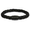SilberDream Lederarmband schwarz Edelstahlverschluss geschwrzt LS4802