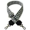 Florence Damen Boho-Gurt Canvas Leder schwarz wei OGF005JS