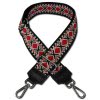 Florence Damen Boho-Gurt Canvas Leder schwarz rot  silber OGF006JS