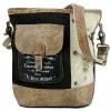 Sunsa Vintage Tasche   Canvas mit Leder braun OTA201N