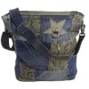 Sunsa Vintage Upcycle Patchwork  Tasche Canvas Jeans Leder OTA205B