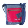 Sunsa Damen Canvas  Jeans  blau Hobo rot OTA210F