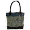 Sunsa Shopper  Canvas Leder grau blau OTA501F