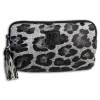 New Bags Grteltasche Kunstleder Leo-Print Bauchtasche grau schwarz OTD5030W