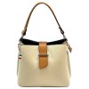 Florence Damen Schultertasche Leder Tasche beige, natur OTF168I1