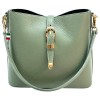 Florence Damen Schultertasche Leder Tasche salbeigrn OTF839L1
