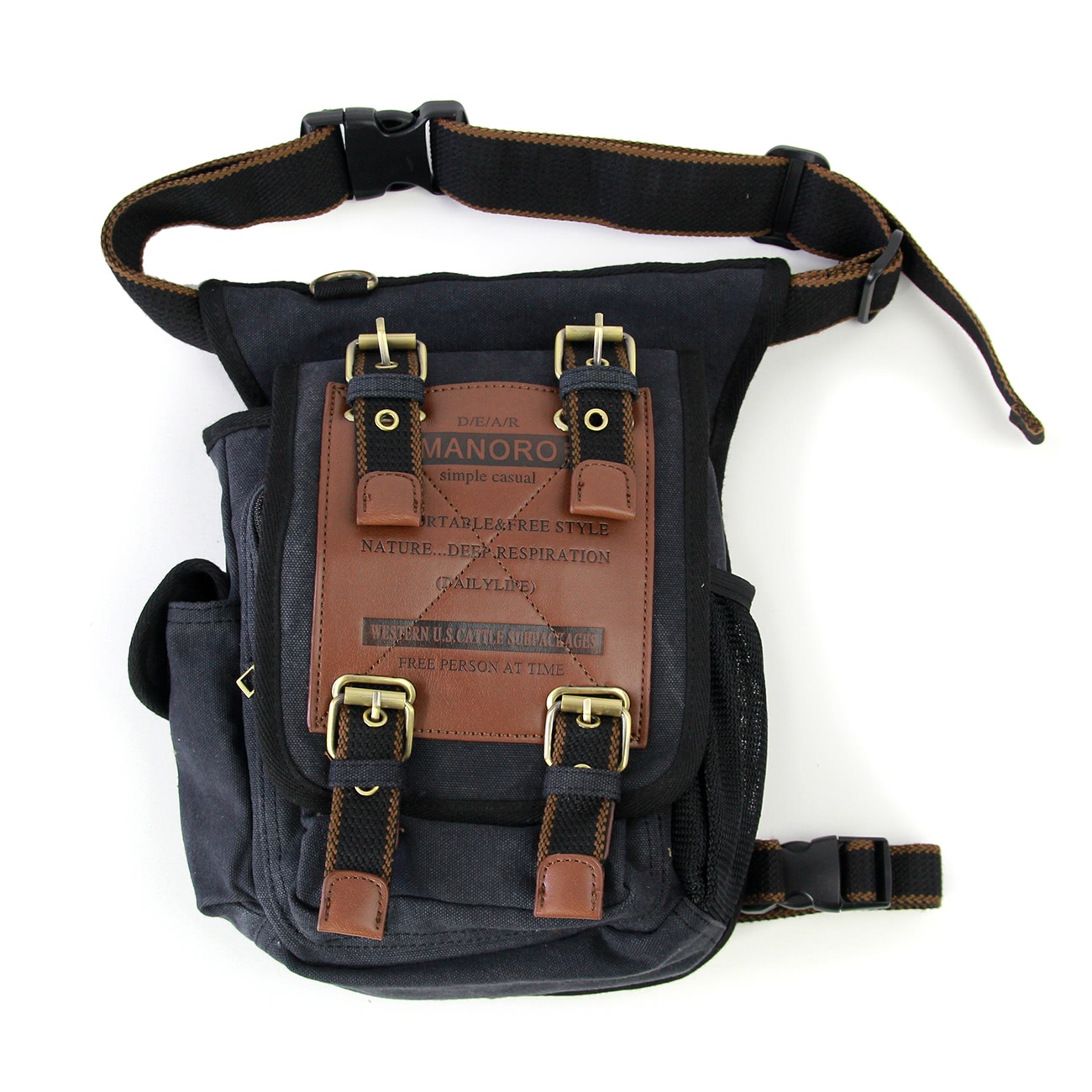 , Gürteltasche Canvas schwarz 2in1 Tasche Manoro OTK211S