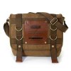 Manoro , Messenger Bag Canvas khaki, braun Crossover Tasche OTK212N