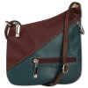 Toscanto Damen Jugend  Abendtasche Leder Tasche dunkelcyan (blau) braun OTT100SB